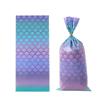 20 Adet Küçük Denizkızı Temalı Parti Malzemeleri Renkli hediye keseleri Şeker Bisküvi Paketleme Çantası Bebek Duş Kız Doğum Günü Partisi Dekoru