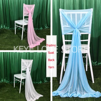 10 ADET Yeni Uzun Firar Sequins Sandalye Geri İplik Çim Düğün Bambu Sandalye Sashes Dekoratif sandalye kılıfı Parti Sahne Ücretsiz Kravat