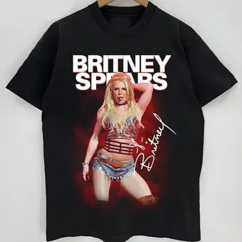 YENİ Britney Spears Konser Gömlek Country Müzik Unisex Pamuk siyah tişört