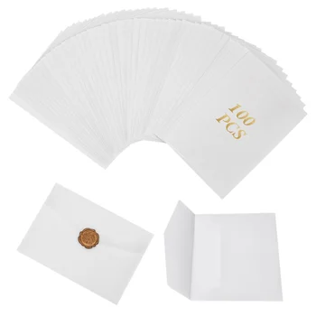 100 Adet Parşömen Kağıt Zarflar Düğün Davetiyeleri İçin Önceden Katlanmış Zarflar Saydam Parşömen Kartpostal Sarmalayıcıları Düğün İçin