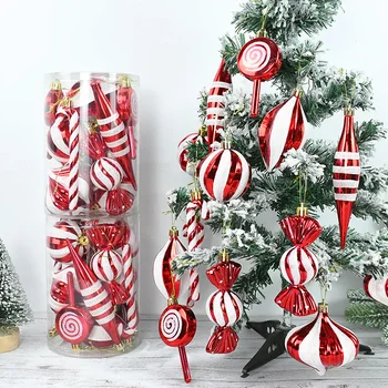 14 Adet Noel Top Süsler Seti Şeker Lolipop Kamışı Kolye Ev için Noel Yeni Yıl Dekorasyon Navidad Hediyeler 2024