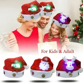 Noel süslemeleri ev için noel şapkaları yetişkin Noel şapka çocuklar için noel baba geyik kar adam