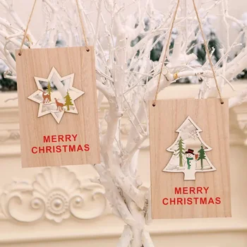 Noel ahşap kapı Asılı Alışveriş Merkezi Noel Karşılama Kartı Noel Dekorasyon Malzemeleri Kapı Etiketi Kolye