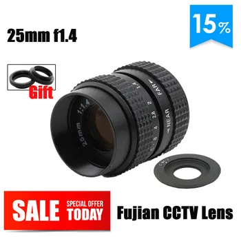 Fujian 25mm güvenlik kamerası Lens TV Film Odak F1.4 C Dağı Olympus E-P1 P2 P3 P5 PL1 PL2 PL3 PL5 PM1 OM-D EM5 EM10 Aynasız