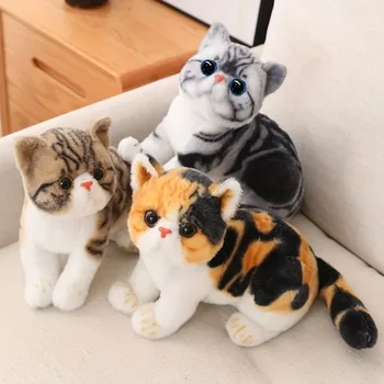 1 adet 1 Hediye Kızlar için Doğum Günü Dolması Gerçekçi Kediler Peluş Toy0. 24in Simülasyon Stenografi Sevimli Kedi Bebek Pet Oyuncaklar Ev Dekor