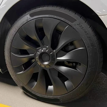 Yeni Model 3 jant kapağı 18 İnç, teker göbeği kapağı Tam Kapak için Yedek Aksesuarlar Tesla Modeli 3-Mat Siyah (Sol)