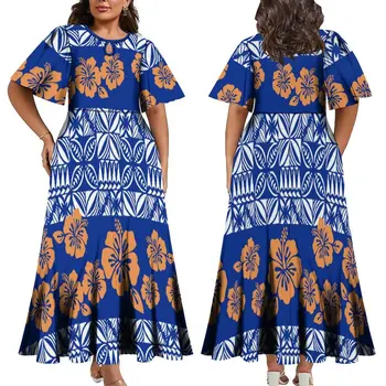 Yeni Elbise Kabarık Büyük Etek Yaz Kaliteli Kumaş Hawaiian Polinezya Elbise Gevşek Dans Elbise Özel Ziyafet Yüksek Kaliteli Elbise