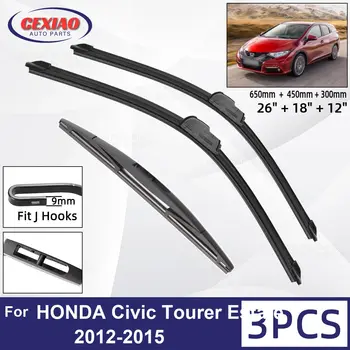HONDA Civic Tourer Estate 2012-2015 Araba Ön Arka cam Silecek lastikleri Yumuşak Kauçuk Cam Silecekleri Otomatik Ön Cam 26 
