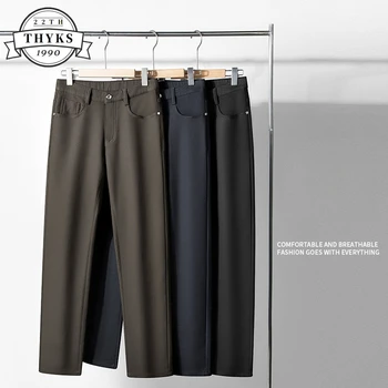 Yeni Varış erkek Pantolon Pamuk Streç Ince Akıllı Rahat Iş Pantolon Yüksek Kaliteli Klasik Düz Renk Pantolon Sonbahar Kış