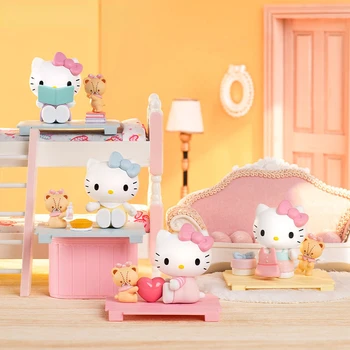 MİNİSO Sanrio Hello Kitty Kör Kutu Sevgiliye Oyun Arkadaşı Serisi Karikatür Kız Kalp Kitty Kedi şekilli kalıp Süs doğum günü hediyesi