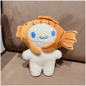 Sanrioed Anime Figürü Cinnamoroll Cosplay Balık Yaratıcılık Peluş Bebek Karikatür Sevimli peluş oyuncaklar Kolye Anahtarlık Ayrılabilir Şapka
