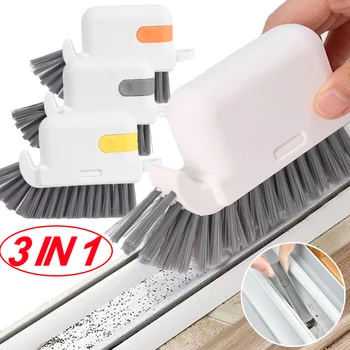 3 İN 1 Pencere Oluk Çatlak Temizleme Aracı Çok Fonksiyonlu Oluk Temizleme Fırçası Ev Sürgülü Kapı Parça El Temizleme Temizleyici