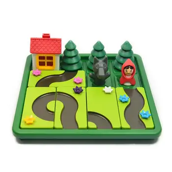 Küçük Kırmızı Başlıklı kız Akıllı IQ Meydan Okuma Tahta Oyunları Bulmaca Oyuncaklar Çocuklar İçin İngilizce Çözümü İle Speelgoed Brinquedo Oyun51