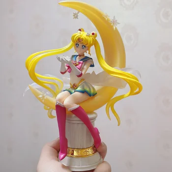 20cm Anime Sailor Moon Tsukino Usagi Pvc Model Ay Tavşan Sailor Moon Sıfır Şekil çizgi film karakteri Koleksiyonu Oyuncak Hediyeler