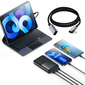 USB C Uzatma Kablosu Kısa, USB 3.1 Tip-C Uzatma 480Mbps, 20V/5A, 100W Erkek Kadın Genişletici Dropship