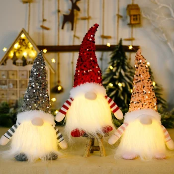 Meçhul Bebek Gece Lambası Rudolph Payetli Noel Aydınlık Süs Noel Bebek Dekorasyon navidad