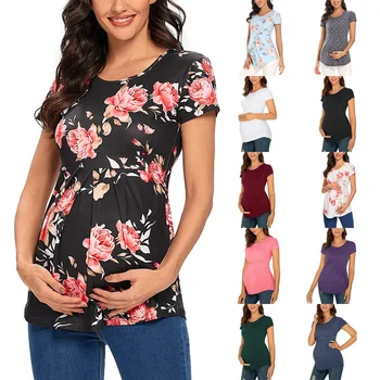 Yeni yazlık gömlek Kadın Hamile Üstleri Hamile Tank Top T Shirt Kadın Hemşirelik Giysileri Gebelik Rahat Anne Giysileri Harajuku