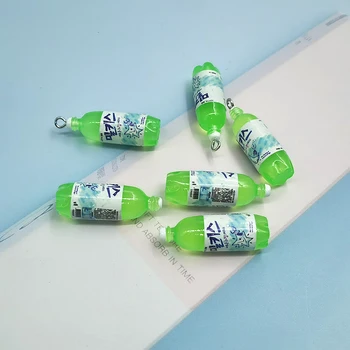 10 adet Kore Yeşil içme şişesi kolye uçları İçecekler Takı Bulguları DIY Komik Küpe Takı Yapımı C351