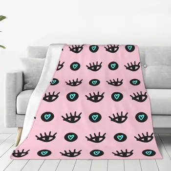 Kirpik Battaniye Kadife Tüm Sezon Karikatür Güzellik Glam Kapalı Gözler Süper Yumuşak Atmak Battaniye Kanepe Yatak Odası Yatak Örtüsü