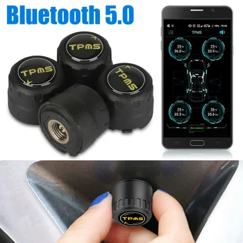 TPMS Bluetooth 5.0 Evrensel Harici Lastik Basıncı Sensörü Desteği IOS Android Telefon lastik basıncı Sensörü Kolay Kurulum