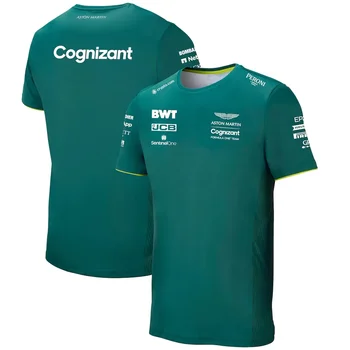 Mercedes gömlek erkekler için Petronas F1 2024 Takım Giyim-Siyah Açık Spor Kısa Kollu Hızlı Kuru Tişört