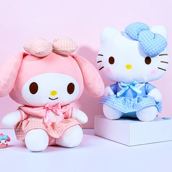 Sanrio Kawaii Hello Kitty My Melody Dolması Oyuncaklar Peluş Yumuşak Karikatür ve Sevimli Yastık doğum günü hediyesi Peluş Bebek Ev Dekorasyon