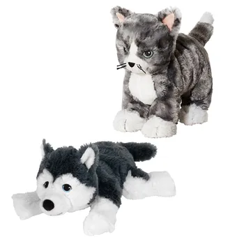 YİJA LİLLEPLUTT Kedi LİVLİG Köpek SİBİRYA HUSKY Yumuşak peluş oyuncak Dolması Bebek Karikatür Hayvan Erkek Kız Arkadaşı Doğum Günü noel hediyesi