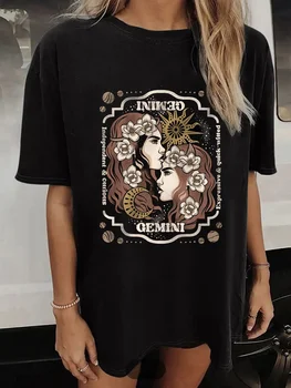 Sokak Trend 90s kadın Yaz Giyim baskılı tişört Moda O-Boyun Kısa Kollu Desen tişört Temel pamuklu tişört Üst.