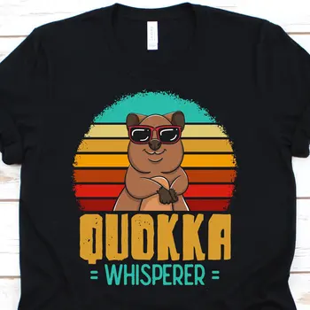 Retro Quokka Fısıldayan T Shirt Ruhu Hayvan Aussie Avustralya s Wallaby Sevgilisi Sevimli Yaban Hayatı Qoukka