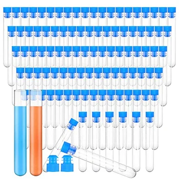 100 Adet Test Tüpleri plastik aksesuarlar Kapaklı Fen Deneyleri İçin Boncuk