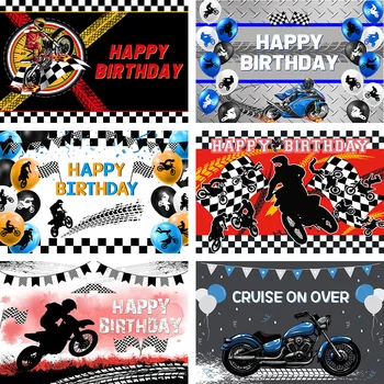 Avezano Motocross Mutlu Doğum Günü Arka Plan Aşırı Motosiklet Çocuk Spor Yarış Fotoğraf Backdrop Aksesuarları Stüdyo Dekor