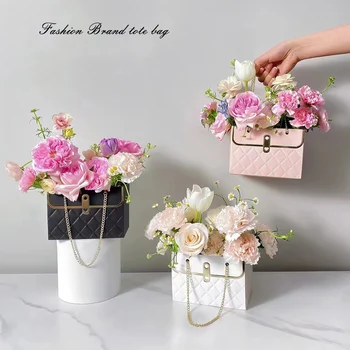 4 adet Taşınabilir Çiçek Gül Ambalaj Kutuları Dikdörtgen Ambalaj Çanta Çiçek Dükkanı Düğün sevgililer Günü Doğum Günü Partisi Hediyeleri