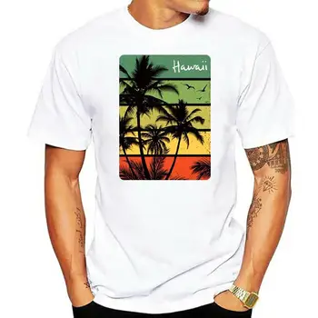 Baskı T Shirt Erkek Kısa Kollu Sıcak Vintage Hawaii Adaları Tee Hawaii Aloha Devlet T-Shirt