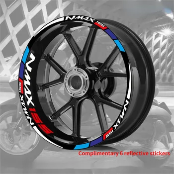 Yansıtıcı Motosiklet Aksesuarları Jant lastik modifikasyon Sticker Hub Çıkartmaları Jant Şerit Bant NMAX 155 İçin NMAX155 2016-2023 logo