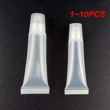 1~10 ADET 10ml dudak parlatıcısı tüpleri Dudak Balsamı Yumuşak Makyaj Sıkmak Alt şişeleme Şeffaf Plastik Dudak Parlatıcısı Tüp Konteyner Makyaj Araçları