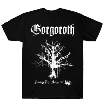 Gorgoroth Cehennem İşareti Altında T-Shirt Pamuk Siyah Erkekler Boyut S 5XL MD1335