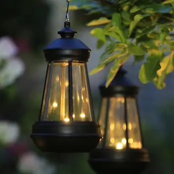 Güneş lambaları 2V 40MA su geçirmez LED Retro fener asılı ışık açık Yard bahçe balkon kamp parti ev dekorasyon