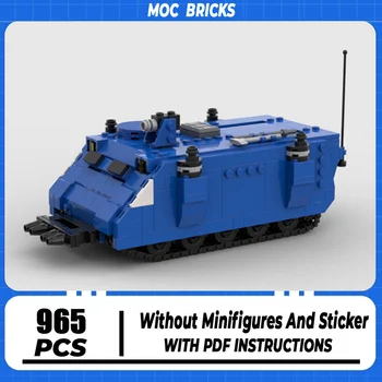 Teknik Moc Tuğla Askeri Tank Modeli Gergedan Taşıma Yapı Taşları Hediyeler Oyuncaklar DIY Mekanik tank Setleri Montaj