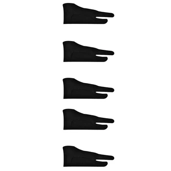 10 Paket Sanatçı Eldiven Tablet Dijital Çizim Eldiven İki Parmak Kalınlaşmak Palmiye Reddi Eldiven Grafik Pedi (Ler)