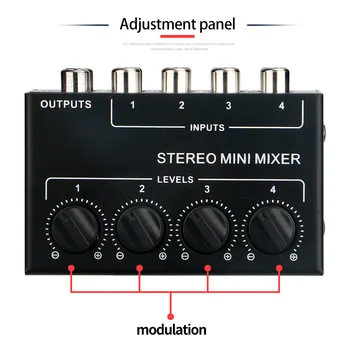 ses Mikserler CX400 Mini Mikserler Stereo RCA 4 Kanallı Pasif Mikser Mikser Stereo Dağıtıcı Canlı ve Stüdyo arayüzü ses
