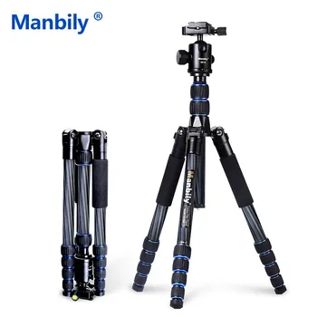 Manbily CZ302 Profesyonel Kompakt Karbon Fiber Tripod Monopod & Ball Head DSLR Kamera İçin / Taşınabilir Seyahat Tripod Kamera Standı