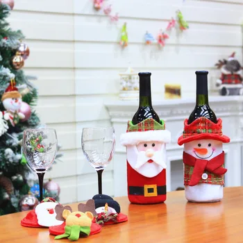 Noel yemek masası Coaster Noel Restoran Otel Ev Dekorasyon Malzemeleri Noel şarap şişesi seti