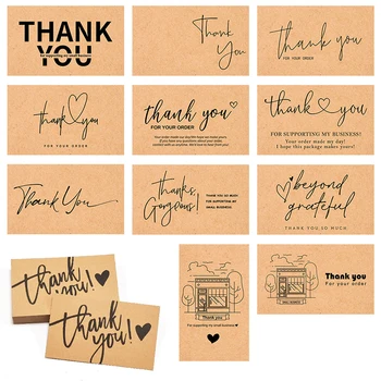 30 Adet Doğal Kraft Kağıt Kartları İçin Teşekkür Ederim Sipariş Kartınız İçin Küçük Dükkan Hediye Dekorasyon Kartı Küçük İşletmeler İçin