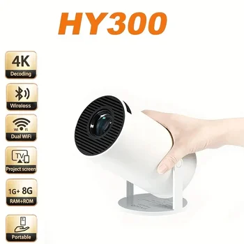 HY300 Mini Projektör 4K Android 11 WIFI6 BT5. 0 1080P 1280*720P Ev Sineması TV Ekranı Projektör Açık Taşınabilir ışın Projektör