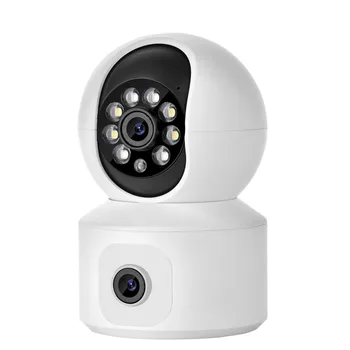 4MP 1080P ıCsee APP Çift Lens WİFİ Bluetooth Çift Tam Renkli PTZ IP Dome Kamera AI İnsansı Ev Güvenlik CCTV bebek izleme monitörü
