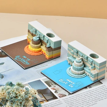 3D Yapışkan Notlar Yaratıcı El gözyaşı Kağıt Oyma El Sanatları Ev Çalışma Ofis Masaüstü Süslemeleri Süsler Öğrenci Hediyeler