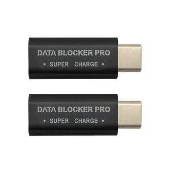 4 ADET USB Tip-C Veri Engelleyici USB-C Suyu Jack Defender adaptör desteği Hızlı Şarj (50V/5A) veri Hırsızlığını Durdur (Siyah)