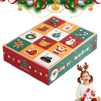 5 adet Merry Christmas Şeker Hediye Kutusu 12 Izgara Parmak Sürpriz Kurabiye Hediye Paketleme Çantaları 2024 Noel Partisi Ev Dekorasyonu