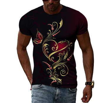 Yaz Yeni 3D Baskı Kelebek grafik t shirt Unisex Moda Rahat sokak stili Kısa Kollu trendyol Erkekler harajuku tişört