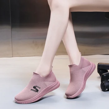 2023 Sonbahar Kadın vulkanize ayakkabı Yüksek Kalite Kadınlar Sneakers Daireler Üzerinde Kayma Ayakkabı Kadın Loafer'lar Yürüyüş Düz Zapatos De Mujer